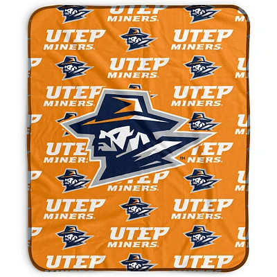 Pegasus UTEP Miners 50" x 60" Repeat Wordmark Fleece Blanket