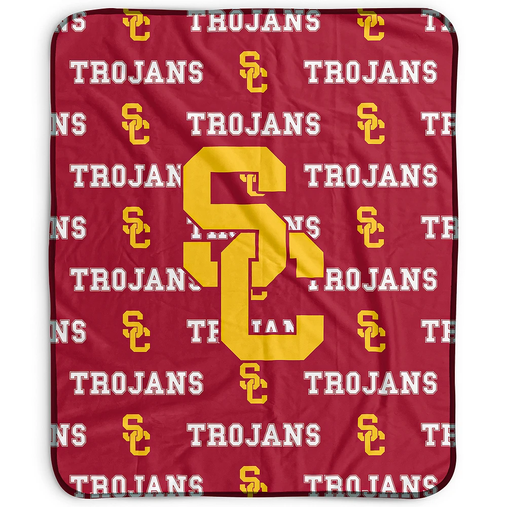 Pegasus USC Trojans 50" x 60" Repeat Wordmark Fleece Blanket