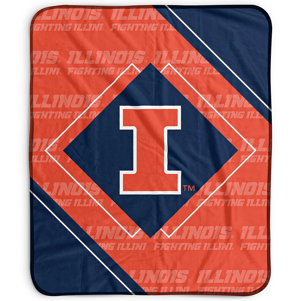 Pegasus Illinois Fighting Illini 50" x 60" Diamond Logo Fleece Blanket