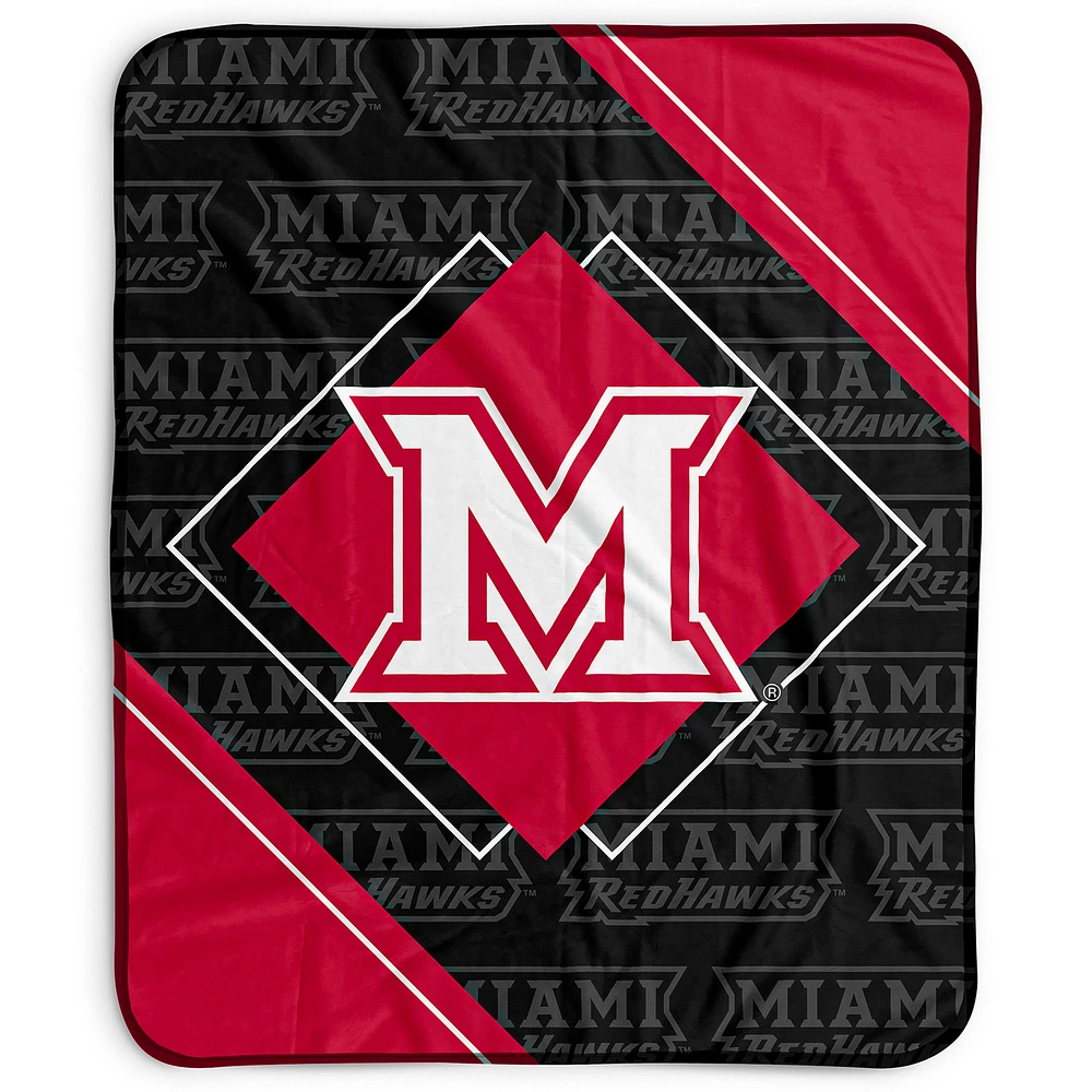 Pegasus Miami University RedHawks 50" x 60" Diamond Logo Fleece Blanket