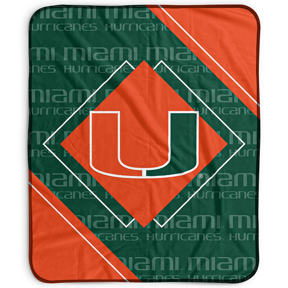 Pegasus Miami Hurricanes 50" x 60" Diamond Logo Fleece Blanket