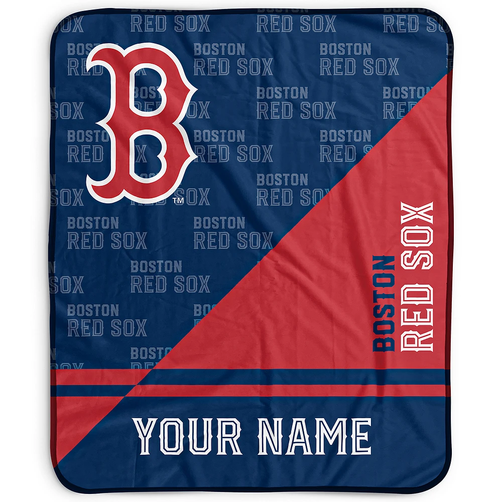 Pegasus Boston Red Sox 50" x 60" Split Wordmark Personalized Fleece Blanket
