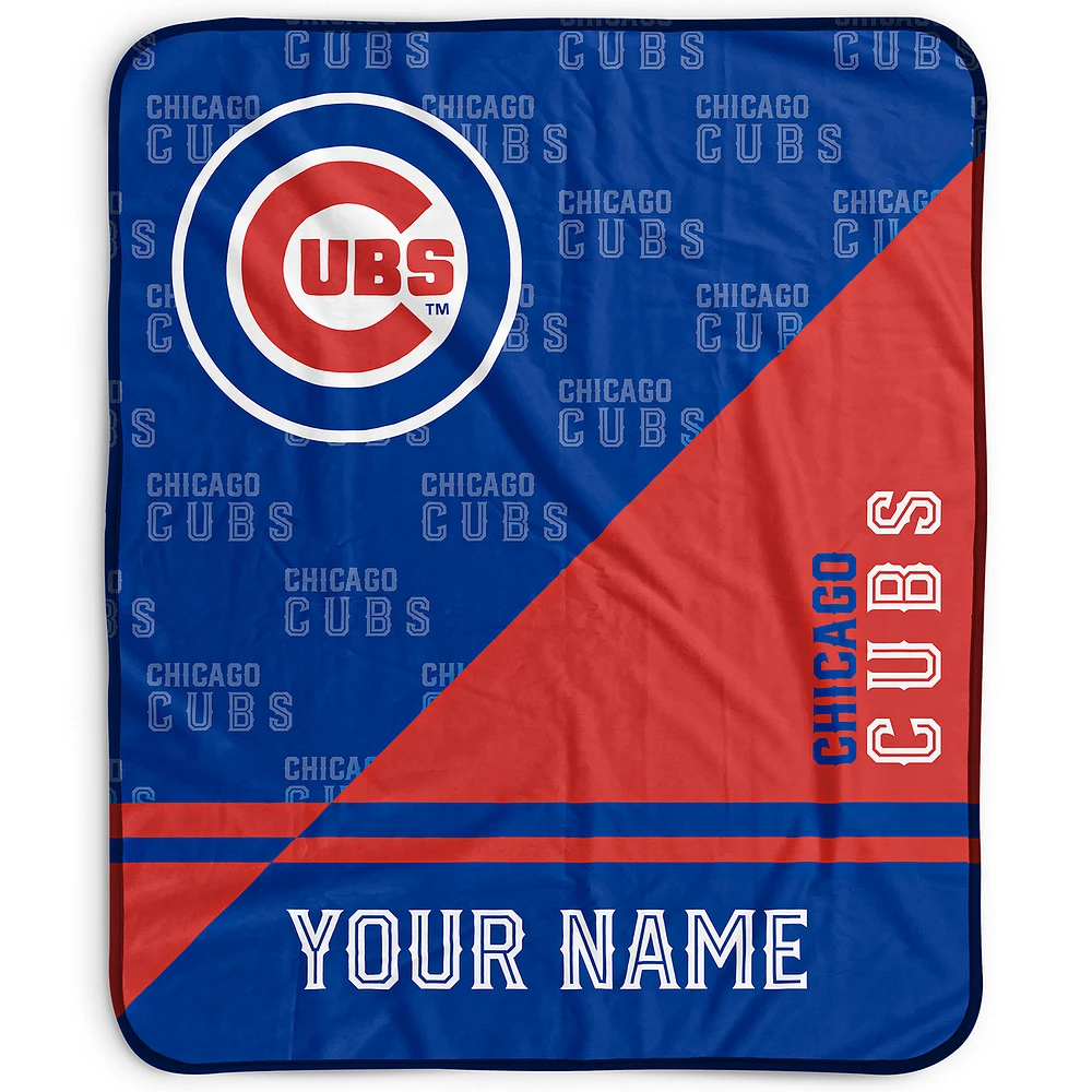 Pegasus Chicago Cubs 50" x 60" Split Wordmark Personalized Fleece Blanket