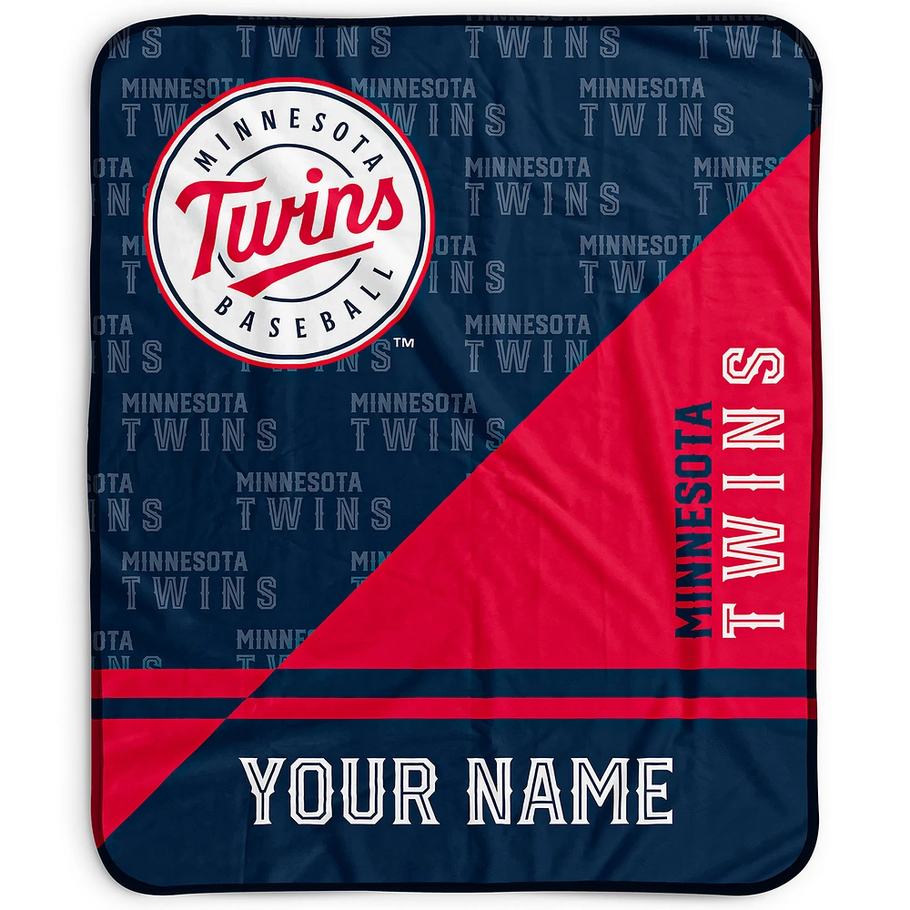 Pegasus Minnesota Twins 50" x 60" Split Wordmark Personalized Fleece Blanket