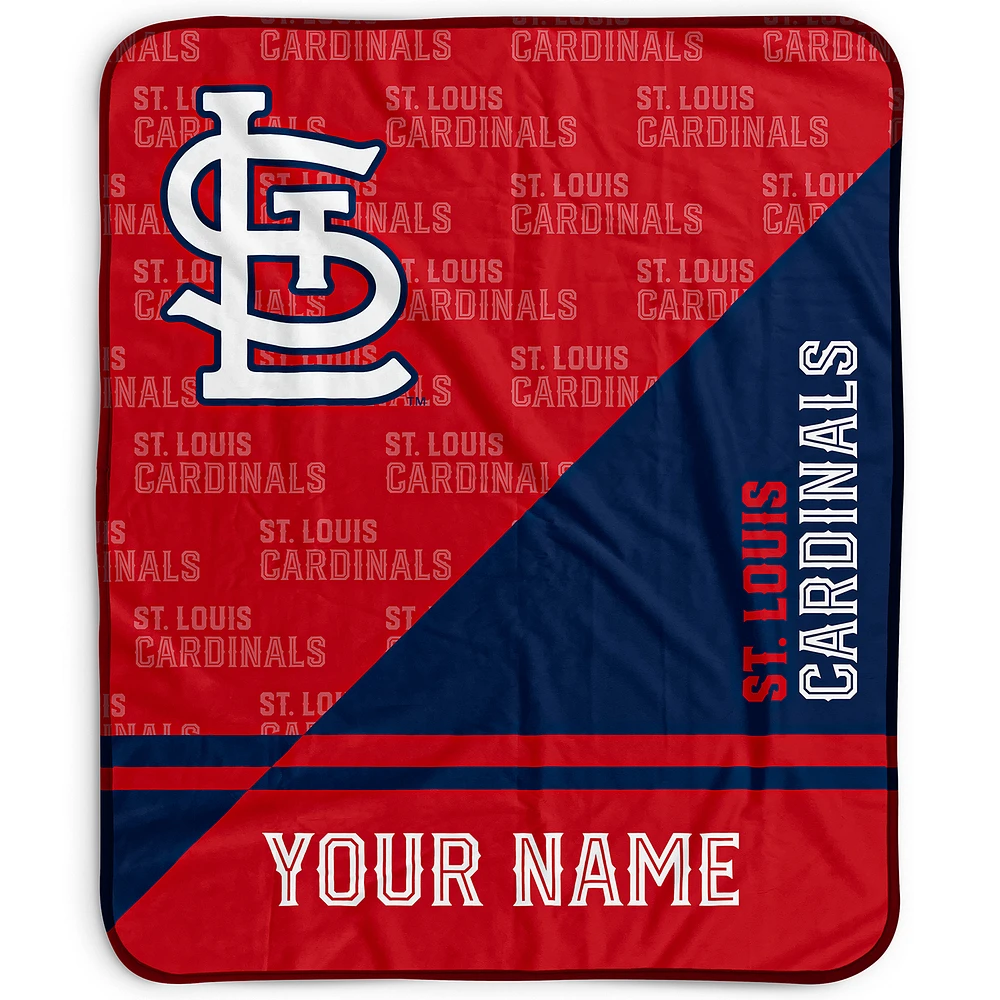Pegasus St. Louis Cardinals 50" x 60" Split Wordmark Personalized Fleece Blanket