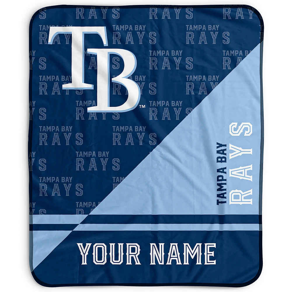 Pegasus Tampa Bay Rays 50" x 60" Split Wordmark Personalized Fleece Blanket