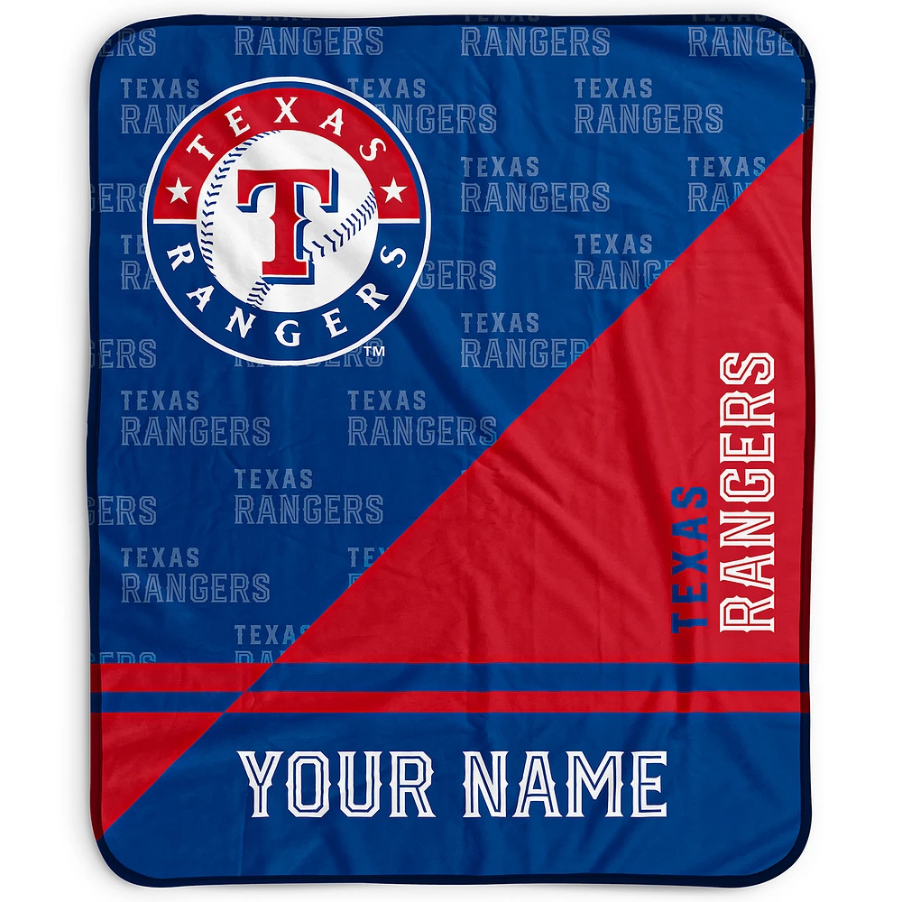Pegasus Texas Rangers 50" x 60" Split Wordmark Personalized Fleece Blanket
