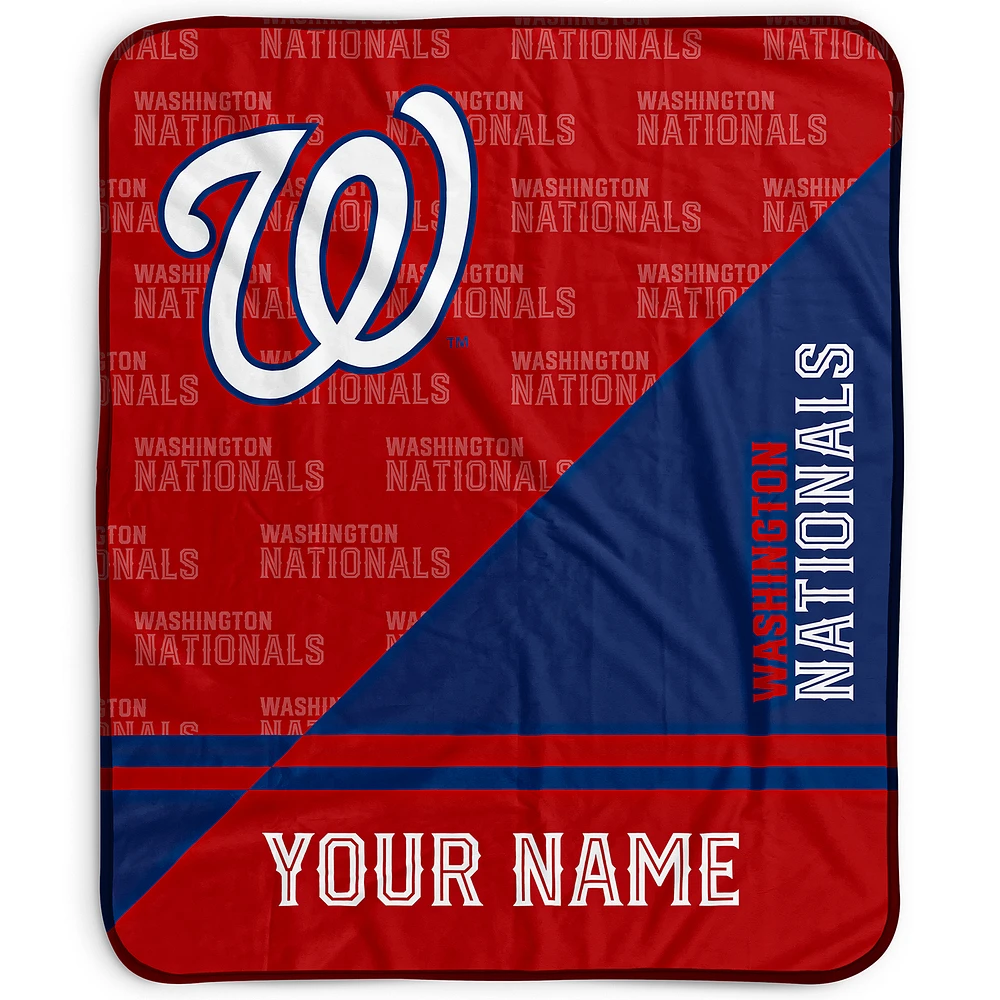 Pegasus Washington Nationals 50" x 60" Split Wordmark Personalized Fleece Blanket
