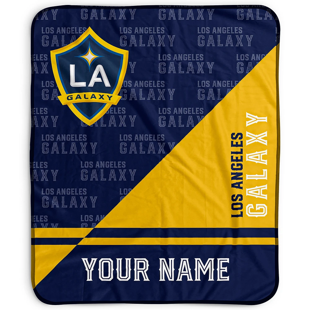 Pegasus LA Galaxy 50" x 60" Split Wordmark Personalized Fleece Blanket