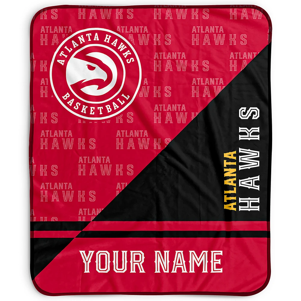 Pegasus Atlanta Hawks 50" x 60" Split Wordmark Personalized Fleece Blanket