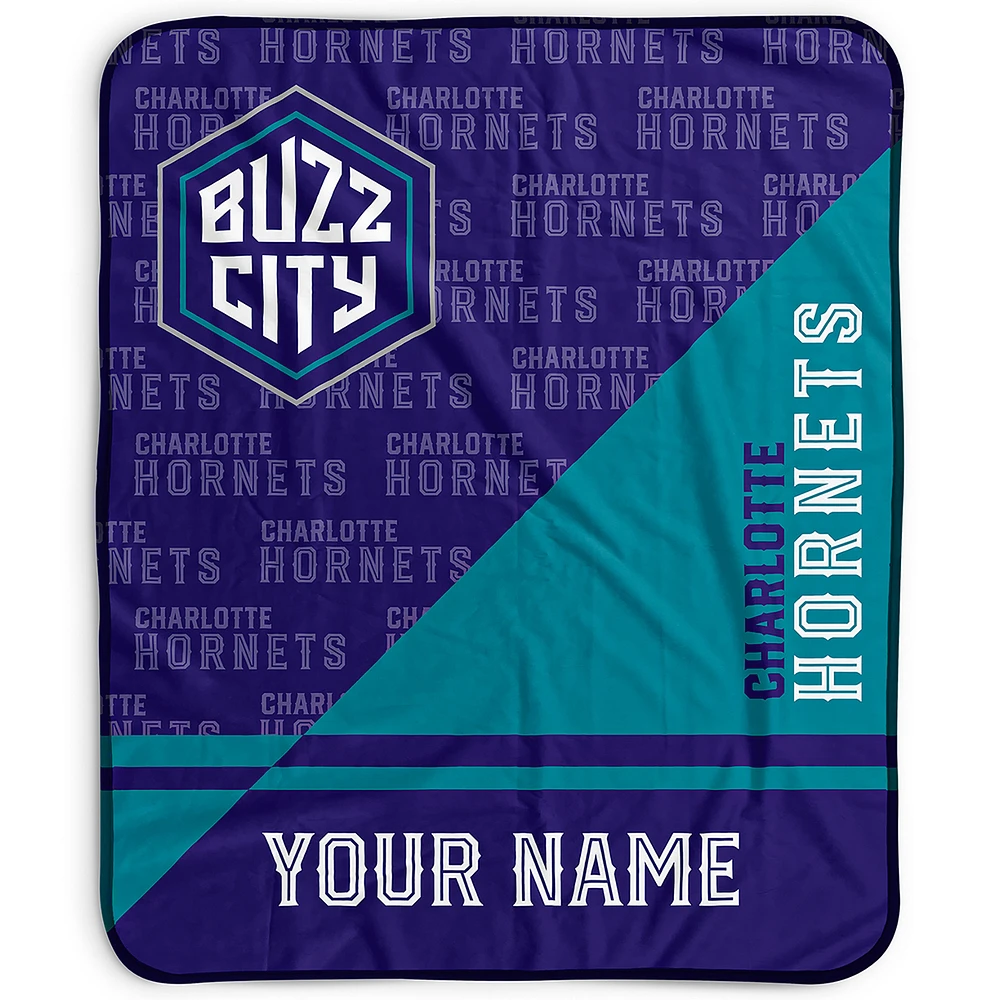 Pegasus Charlotte Hornets 50" x 60" Split Wordmark Personalized Fleece Blanket