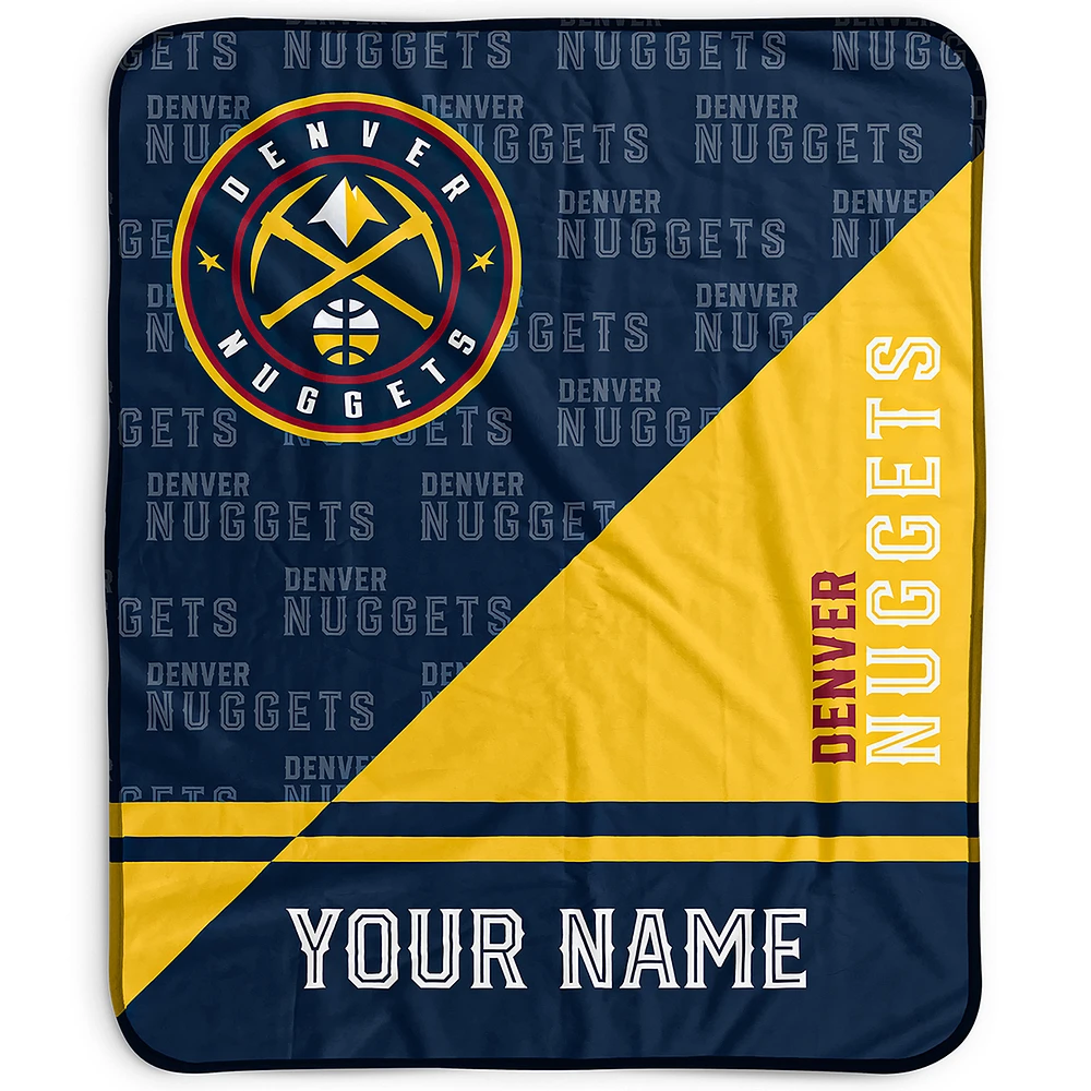 Pegasus Denver Nuggets 50" x 60" Split Wordmark Personalized Fleece Blanket