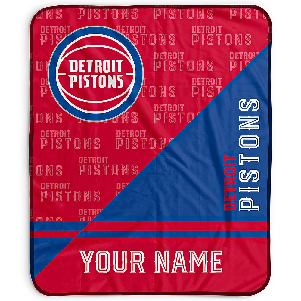 Pegasus Detroit Pistons 50" x 60" Split Wordmark Personalized Fleece Blanket