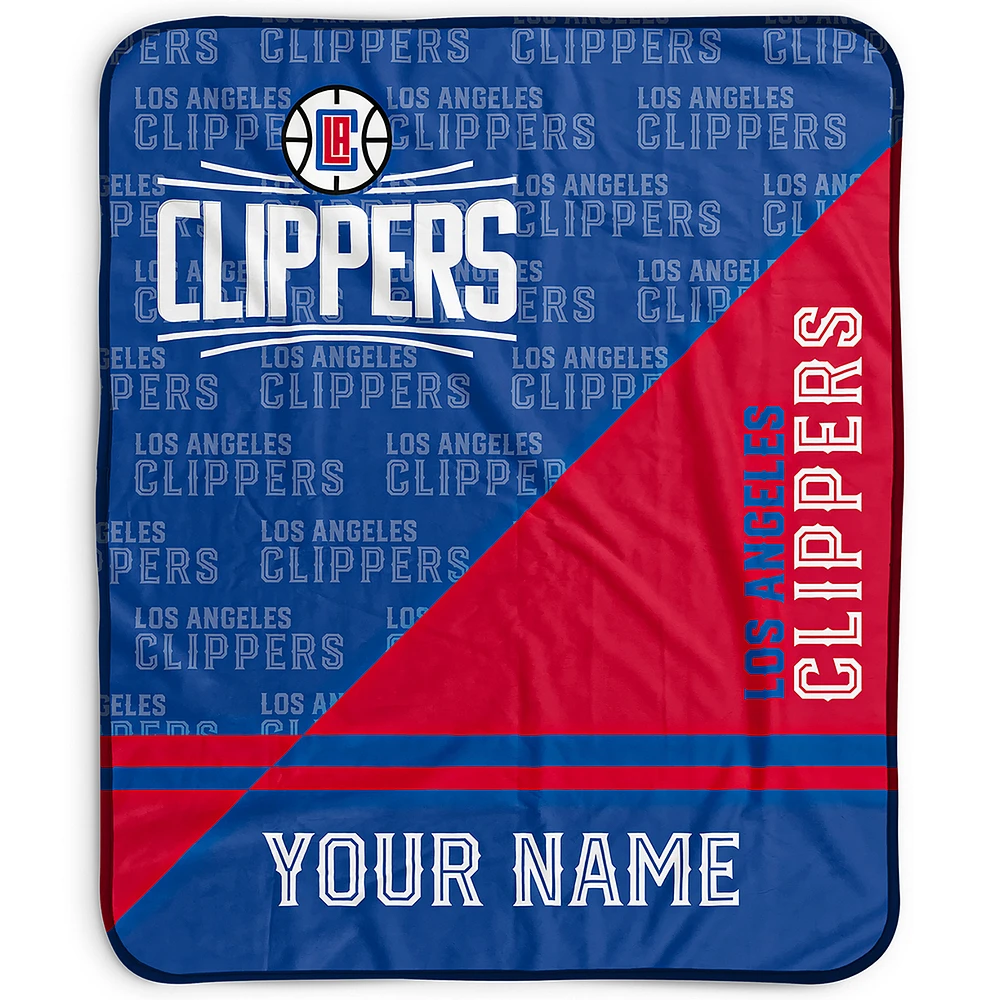 Pegasus LA Clippers 50" x 60" Split Wordmark Personalized Fleece Blanket