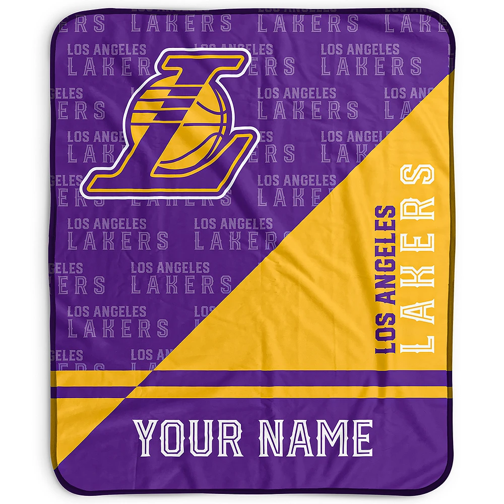 Pegasus Los Angeles Lakers 50" x 60" Split Wordmark Personalized Fleece Blanket