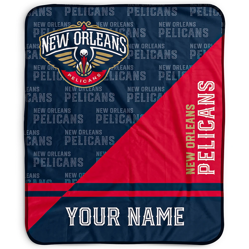 Pegasus New Orleans Pelicans 50" x 60" Split Wordmark Personalized Fleece Blanket