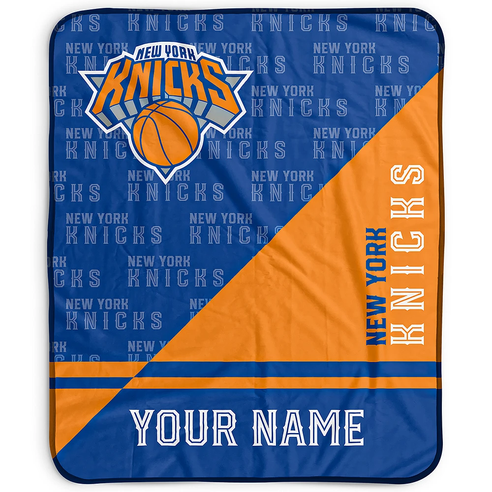 Pegasus New York Knicks 50" x 60" Split Wordmark Personalized Fleece Blanket