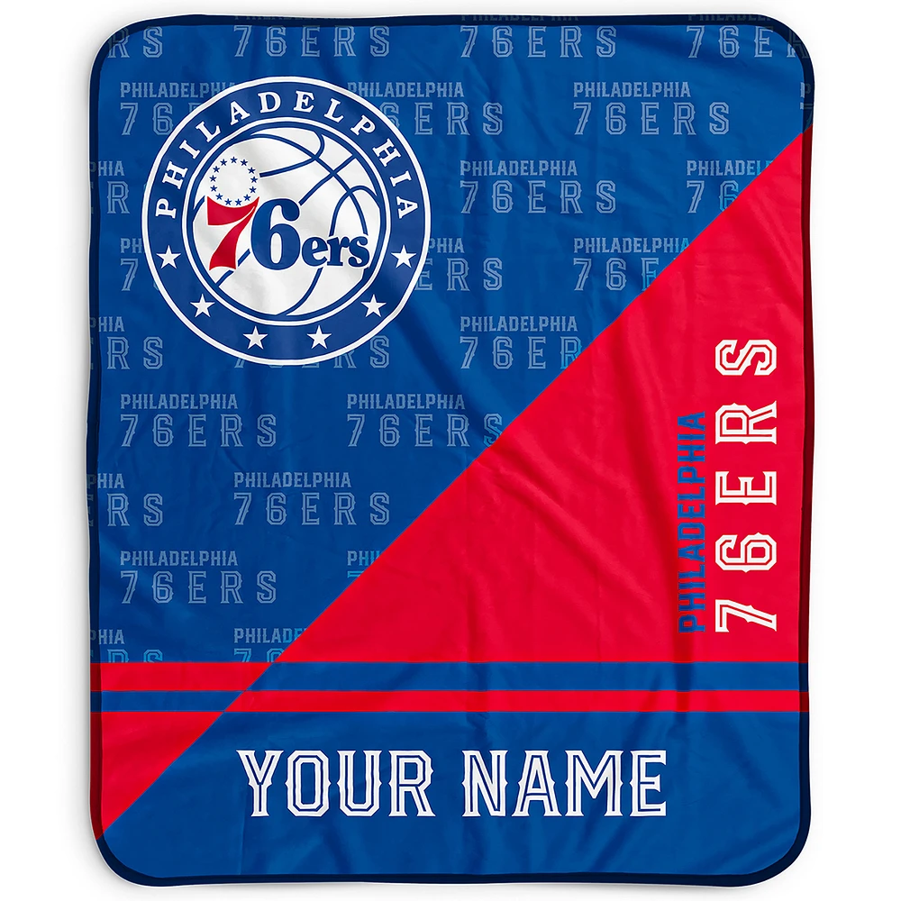 Pegasus Philadelphia 76ers 50" x 60" Split Wordmark Personalized Fleece Blanket