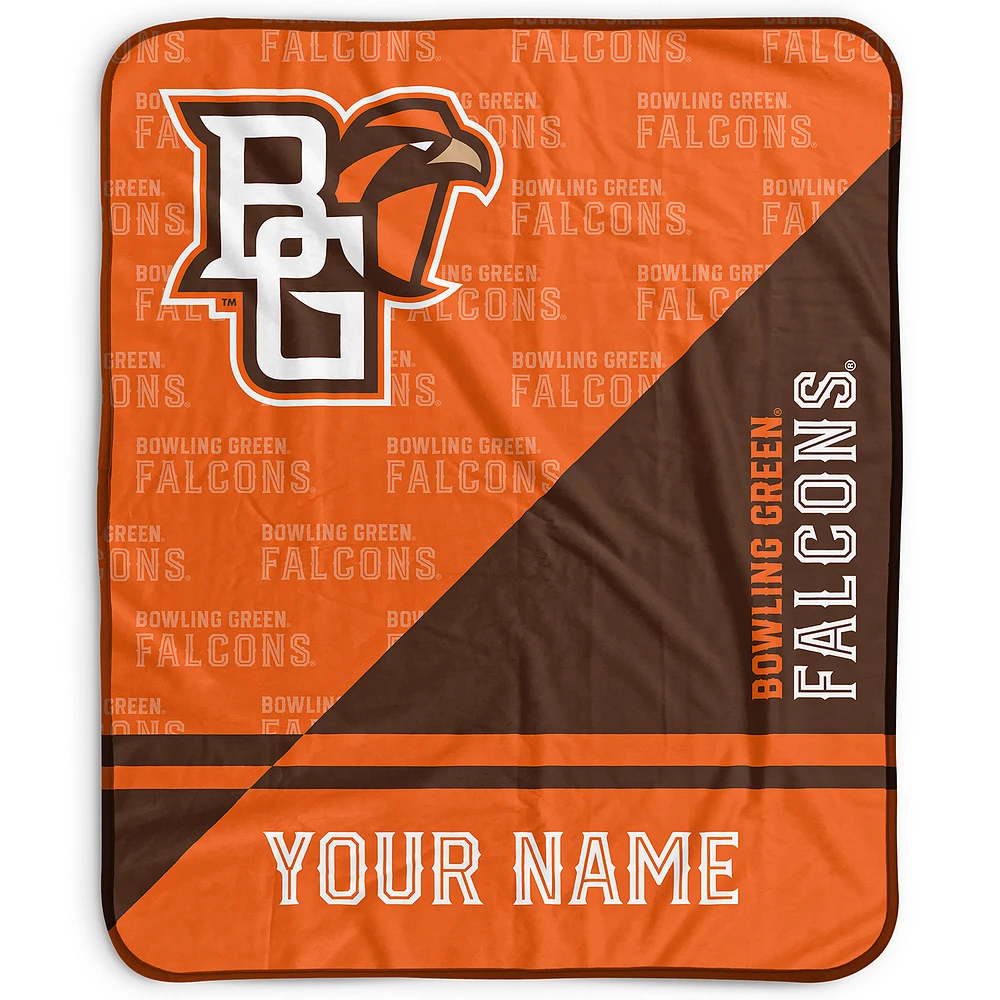 Pegasus Bowling Green St. Falcons 50" x 60" Split Wordmark Personalized Fleece Blanket