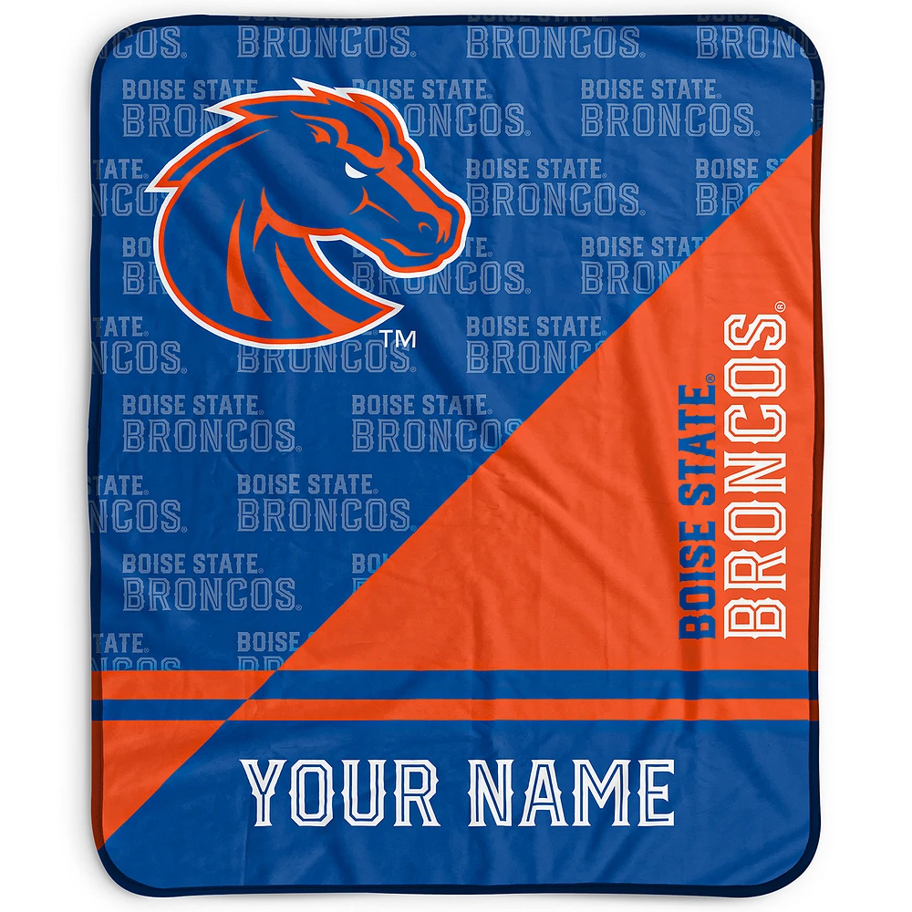 Pegasus Boise State Broncos 50" x 60" Split Wordmark Personalized Fleece Blanket