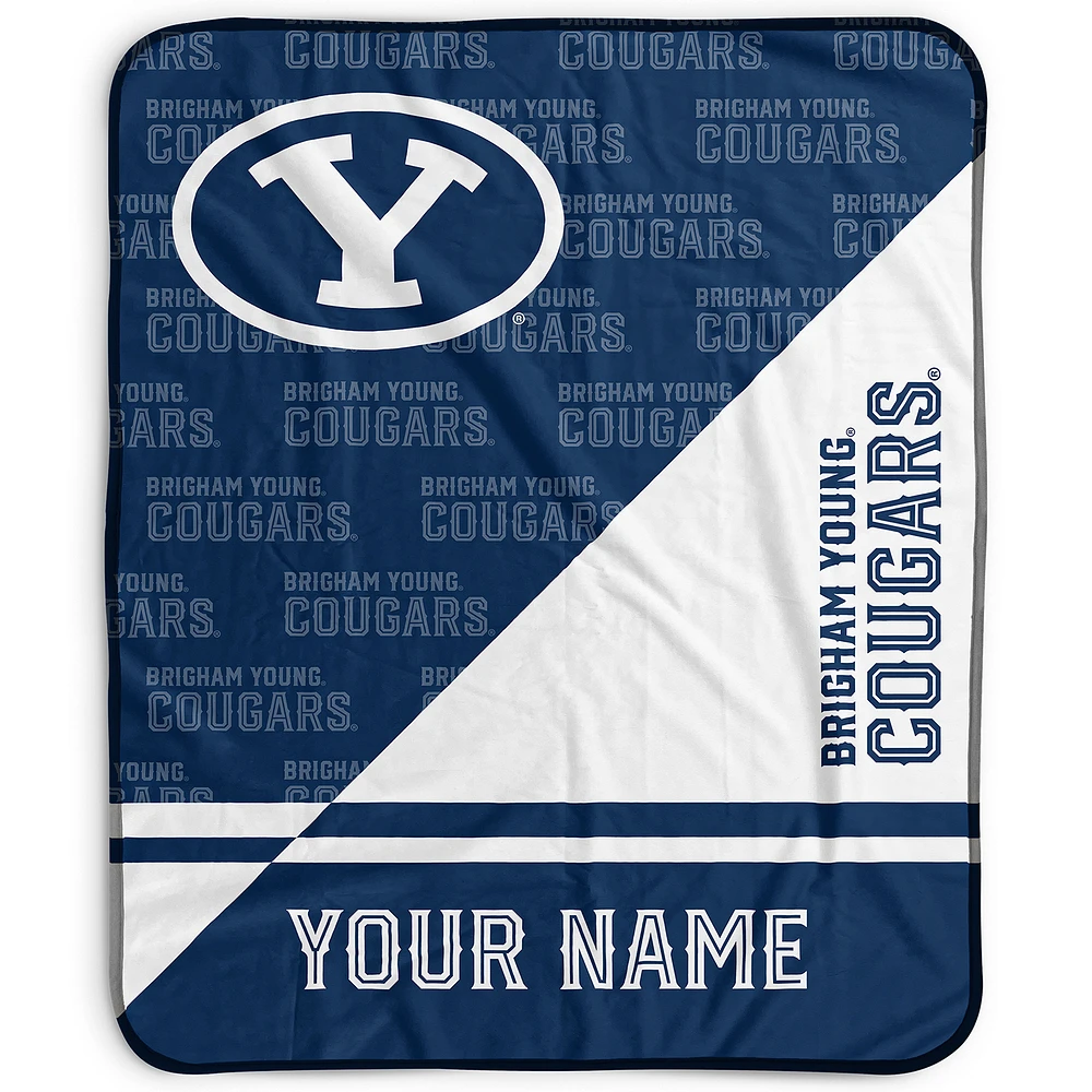 Pegasus BYU Cougars 50" x 60" Split Wordmark Personalized Fleece Blanket