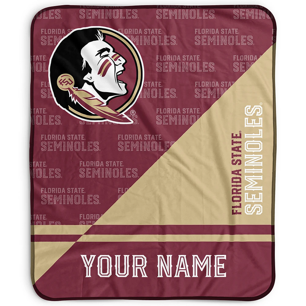 Pegasus Florida State Seminoles 50" x 60" Split Wordmark Personalized Fleece Blanket