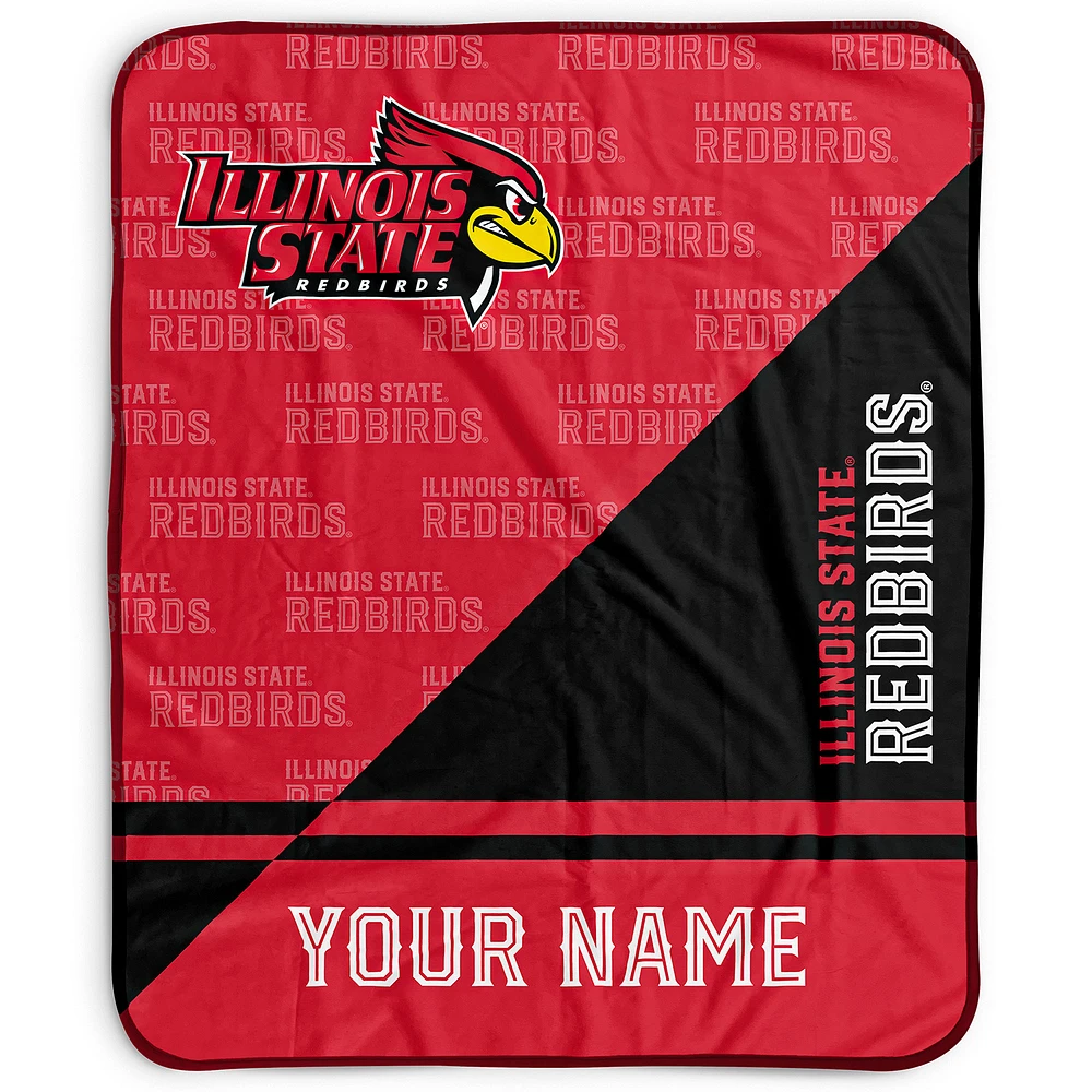Pegasus Illinois State Redbirds 50" x 60" Split Wordmark Personalized Fleece Blanket