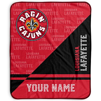 Pegasus Louisiana Ragin' Cajuns 50" x 60" Split Wordmark Personalized Fleece Blanket