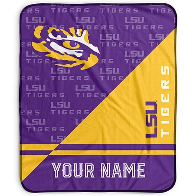 Pegasus LSU Tigers 50" x 60" Split Wordmark Personalized Fleece Blanket