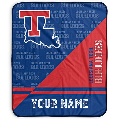 Pegasus Louisiana Tech Bulldogs 50" x 60" Split Wordmark Personalized Fleece Blanket