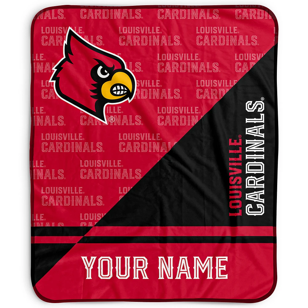Pegasus Louisville Cardinals 50" x 60" Split Wordmark Personalized Fleece Blanket