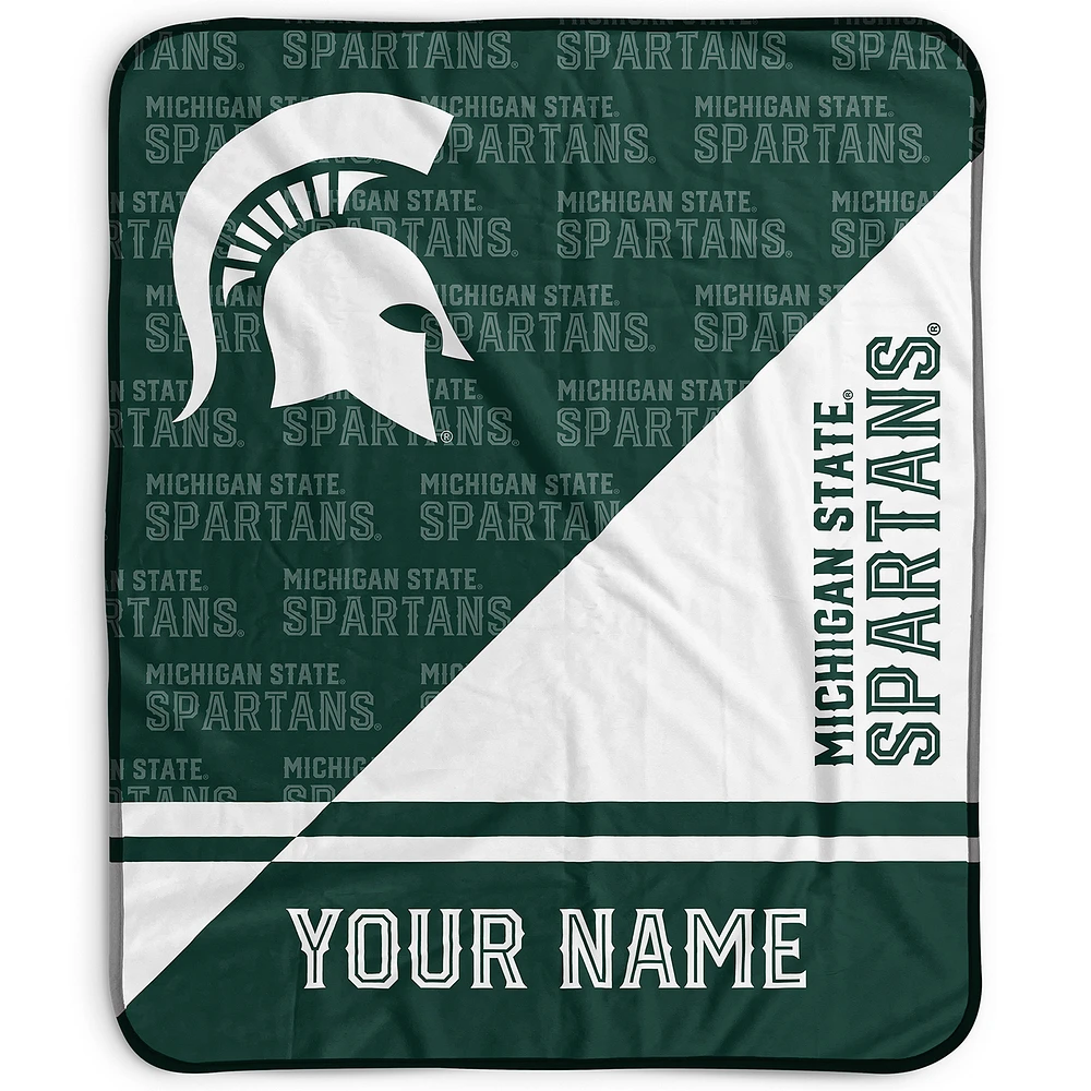 Pegasus Michigan State Spartans 50" x 60" Split Wordmark Personalized Fleece Blanket