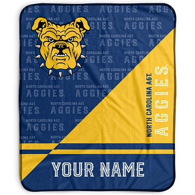 Pegasus North Carolina A&T Aggies 50" x 60" Split Wordmark Personalized Fleece Blanket