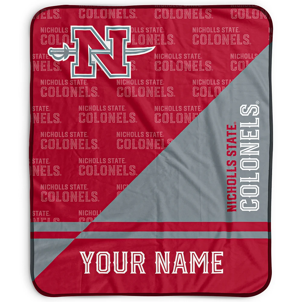 Pegasus Nicholls State Colonels 50" x 60" Split Wordmark Personalized Fleece Blanket
