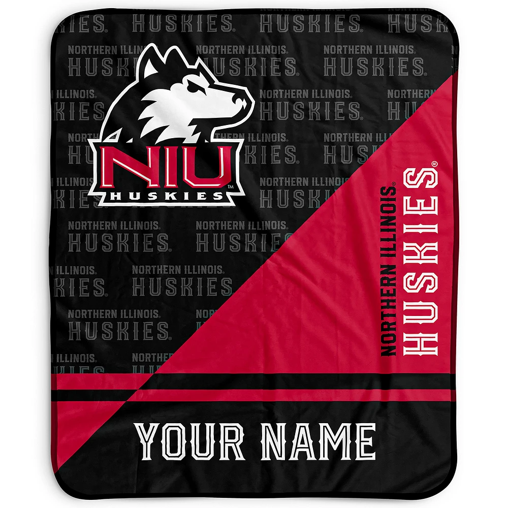 Pegasus Northern Illinois Huskies 50" x 60" Split Wordmark Personalized Fleece Blanket