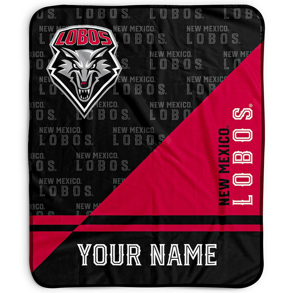 Pegasus New Mexico Lobos 50" x 60" Split Wordmark Personalized Fleece Blanket