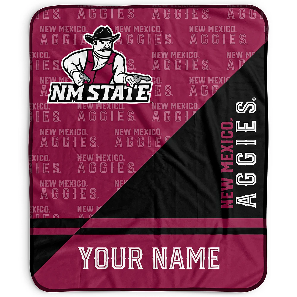 Pegasus New Mexico State Aggies 50" x 60" Split Wordmark Personalized Fleece Blanket