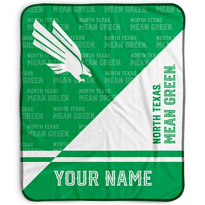 Pegasus North Texas Mean Green 50" x 60" Split Wordmark Personalized Fleece Blanket