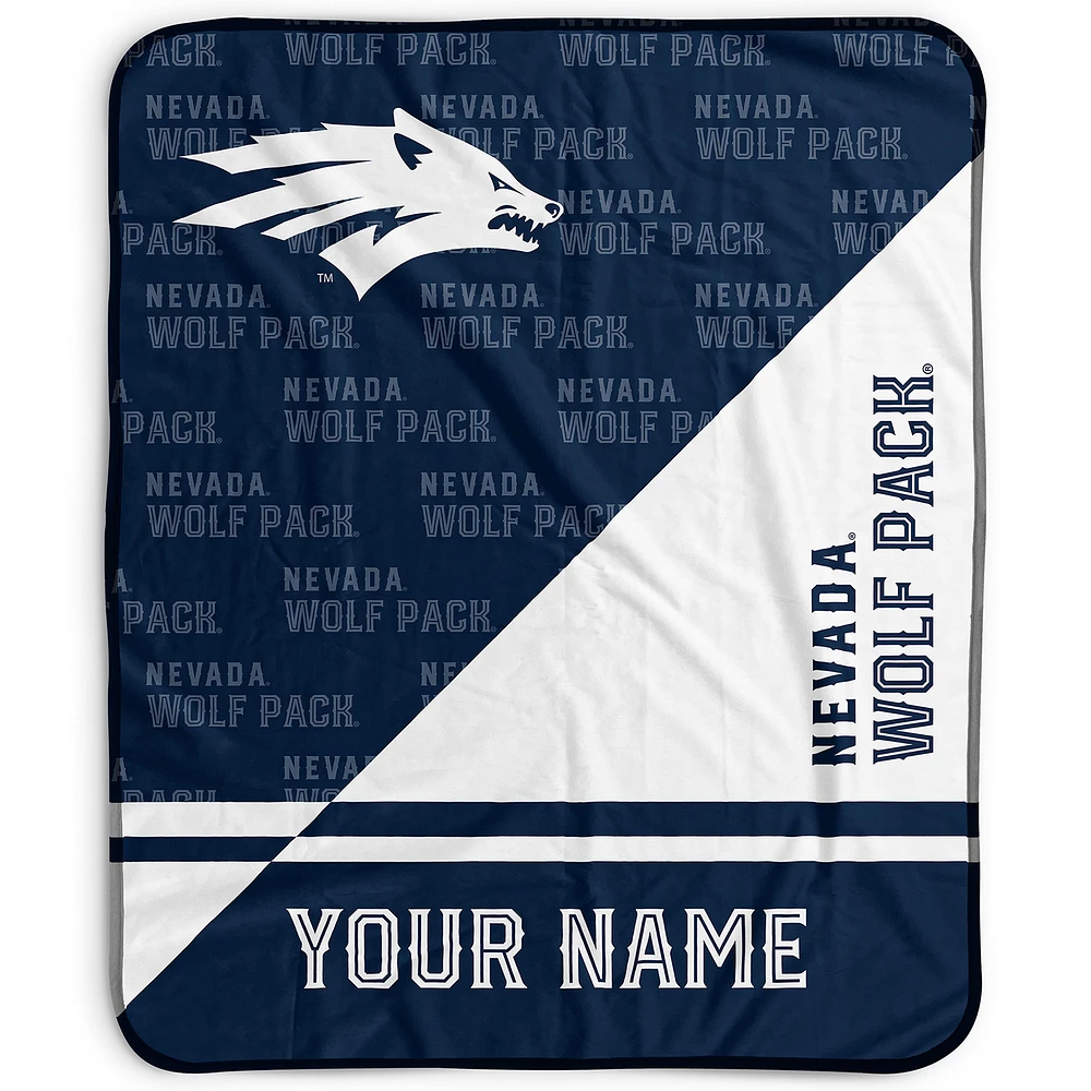 Pegasus Nevada Wolf Pack 50" x 60" Split Wordmark Personalized Fleece Blanket