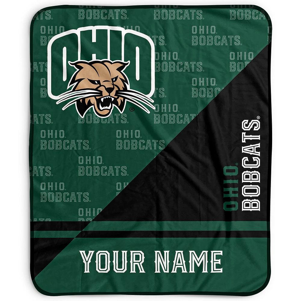 Pegasus Ohio Bobcats 50" x 60" Split Wordmark Personalized Fleece Blanket