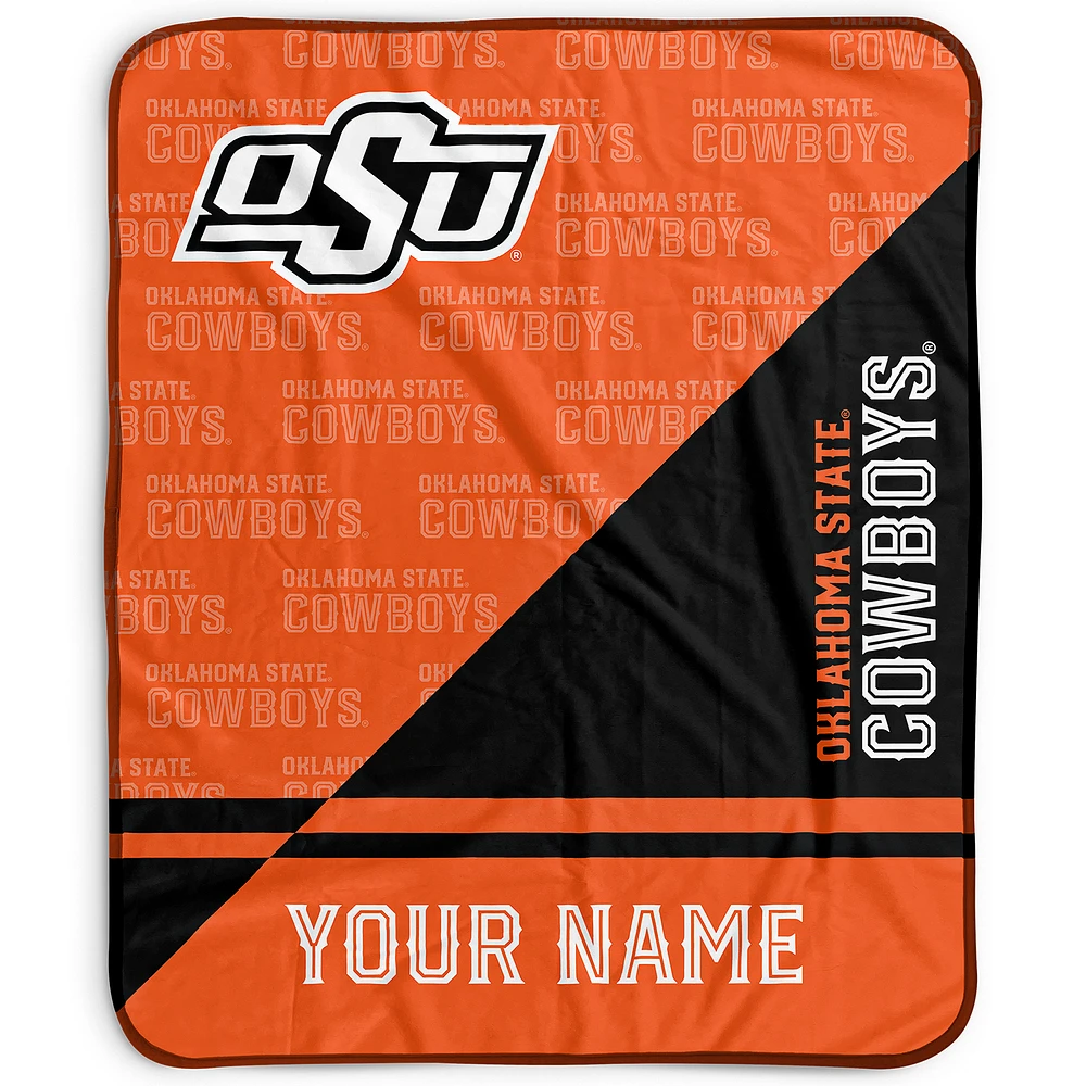 Pegasus Oklahoma State Cowboys 50" x 60" Split Wordmark Personalized Fleece Blanket
