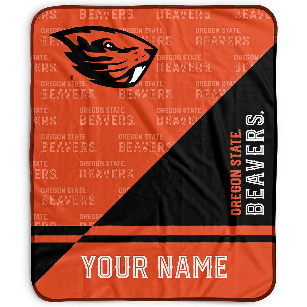 Pegasus Oregon State Beavers 50" x 60" Split Wordmark Personalized Fleece Blanket