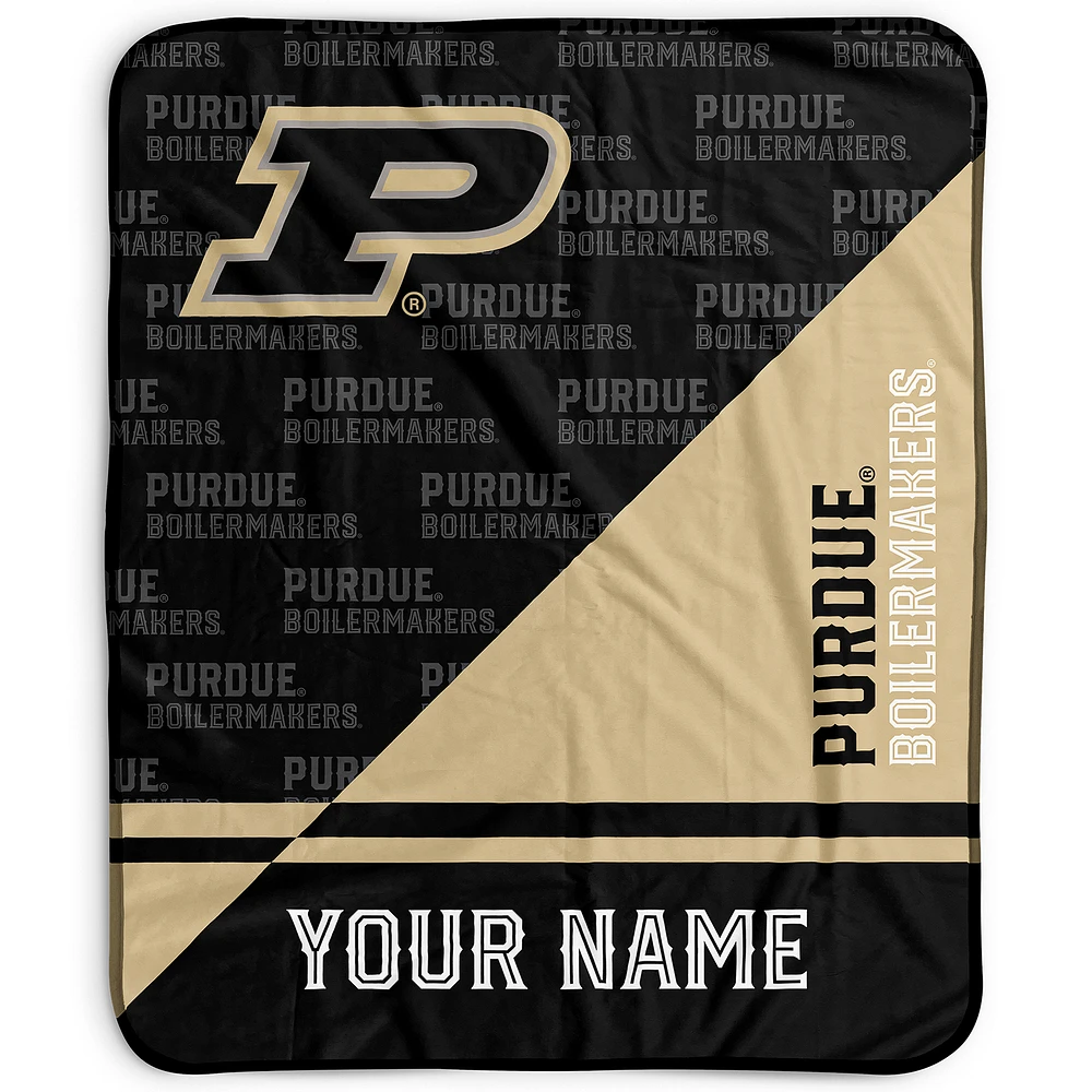 Pegasus Purdue Boilermakers 50" x 60" Split Wordmark Personalized Fleece Blanket
