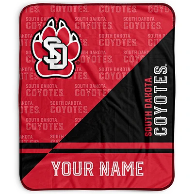 Pegasus South Dakota Coyotes 50" x 60" Split Wordmark Personalized Fleece Blanket
