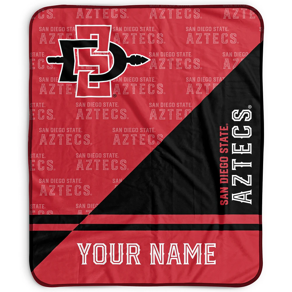 Pegasus San Diego State Aztecs 50" x 60" Split Wordmark Personalized Fleece Blanket