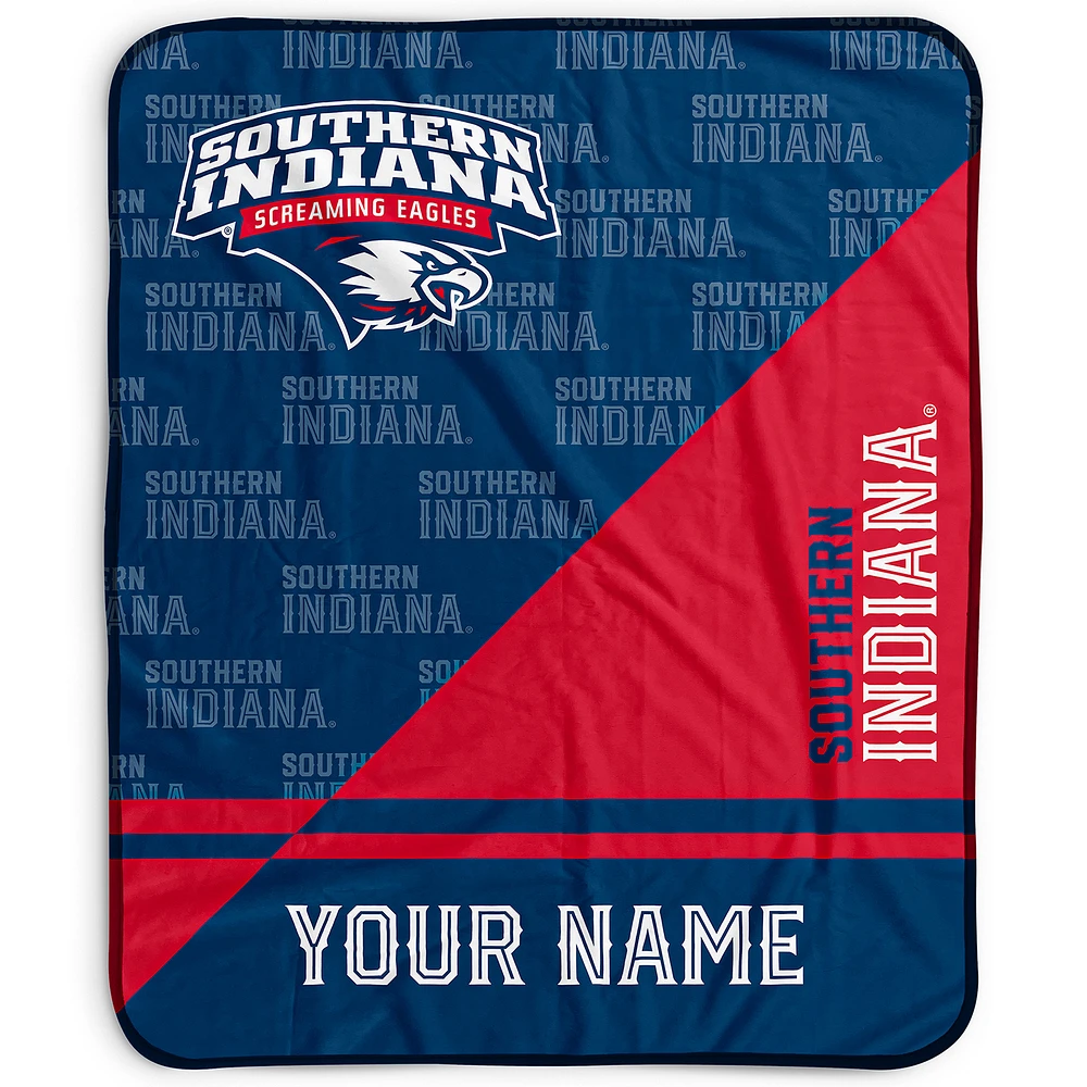 Pegasus Southern Indiana Screaming Eagles 50" x 60" Split Wordmark Personalized Fleece Blanket