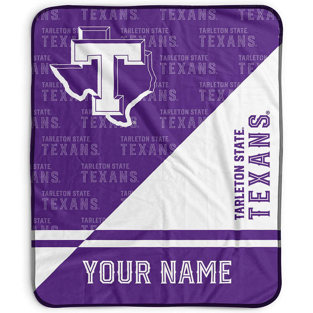 Pegasus Tarleton State Texans 50" x 60" Split Wordmark Personalized Fleece Blanket
