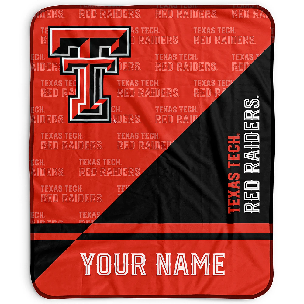 Pegasus Texas Tech Red Raiders 50" x 60" Split Wordmark Personalized Fleece Blanket