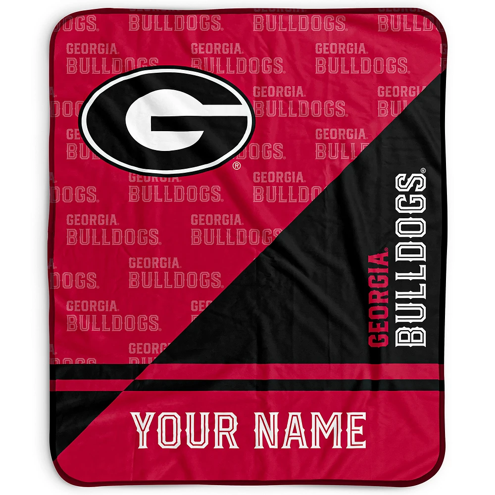 Pegasus Georgia Bulldogs 50" x 60" Split Wordmark Personalized Fleece Blanket
