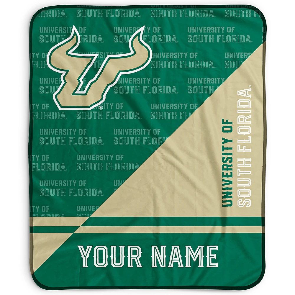 Pegasus South Florida Bulls 50" x 60" Split Wordmark Personalized Fleece Blanket
